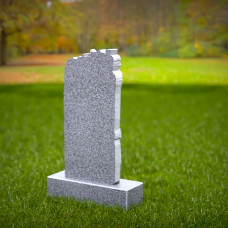 1517 - Granite Headstone with Tree and Leaf Carving - 3