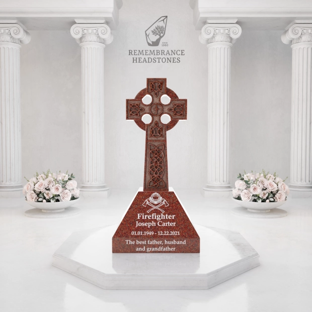 Granite Cross Headstones Anchoring Family Estates