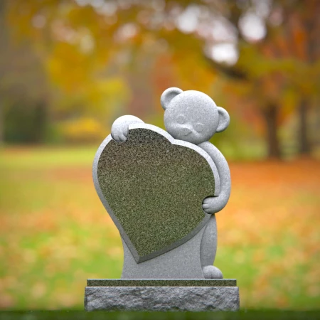 1437 - Children’s Memorial Headstone with Teddy Bear and Heart Design - 6