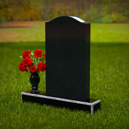 1315 - Classic Granite Headstone with Arched Top and Flower Vase - 56