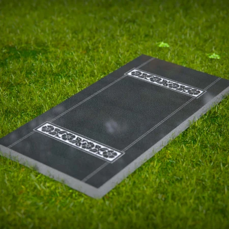 1635 - Elegant Granite Flat Grave Marker – Custom Memorial Headstone - 3