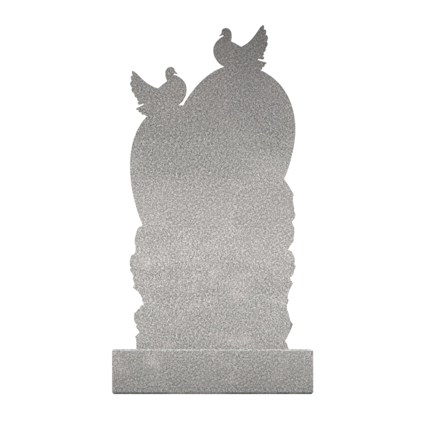 1205042 - Heart-Shaped Granite Headstone With Doves and Rose Engraving