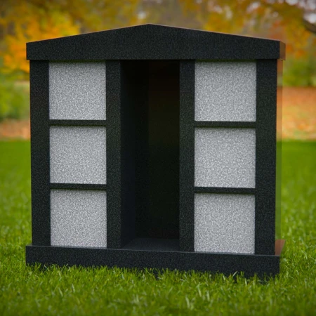 1626 - Elegant Columbarium Memorial with Sheltered Niche and Six Panels