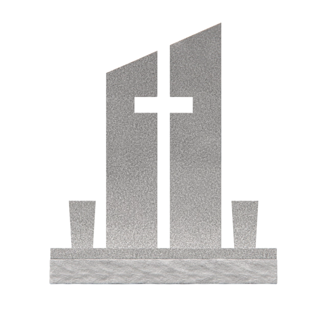 1201068 - Double Upright Headstone With Cross for Couples