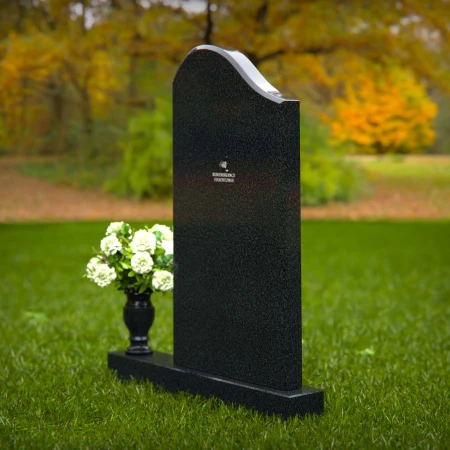 1334 - Modern Curved Headstone with Single Vase - 51