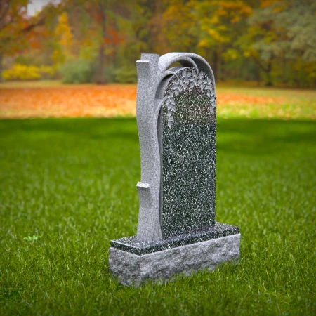 1506 - Granite Headstone with Tree and Arch Design - 1