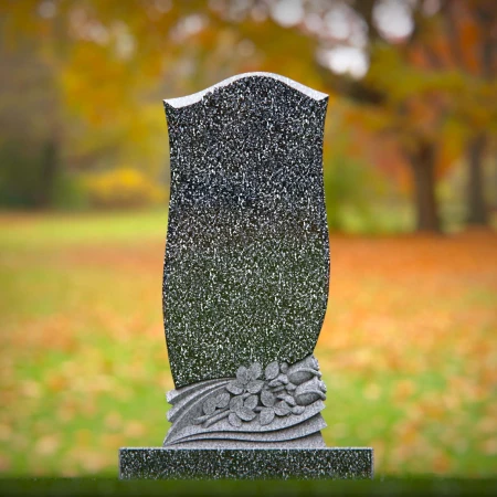 1497 - Granite Headstone with Floral Engraving – Elegant Memorial Design - 1