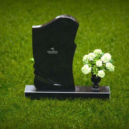 1370 - Modern Asymmetrical Granite Headstone – Elegant and Unique Memorial - 44