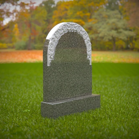 1427 - Elegant Memorial Headstone with Floral Arch Design - 7