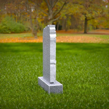 1517 - Granite Headstone with Tree and Leaf Carving - 7