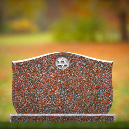 1385 - Jewish Memorial Headstone with Star of David - 4