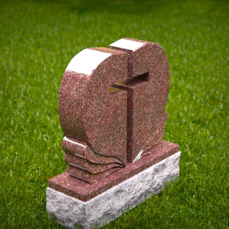 1395 - Heart-Shaped Christian Memorial Headstone with Cross Cutout - 8