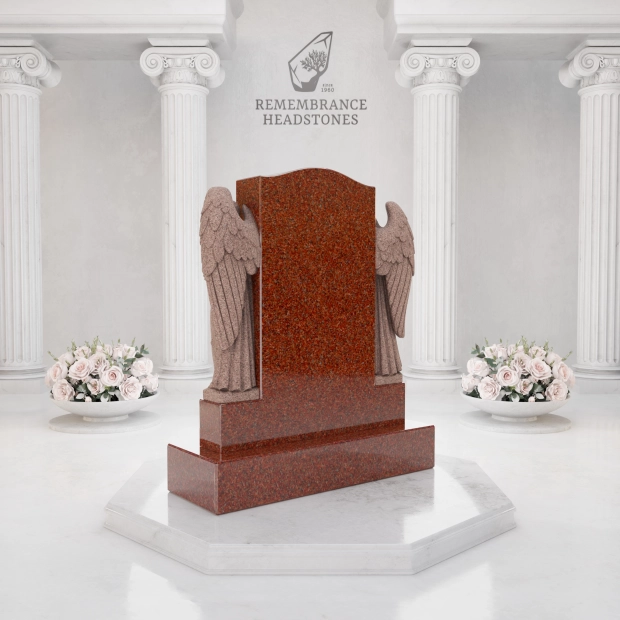 Luxury Companion Granite Headstone with Praying Angels