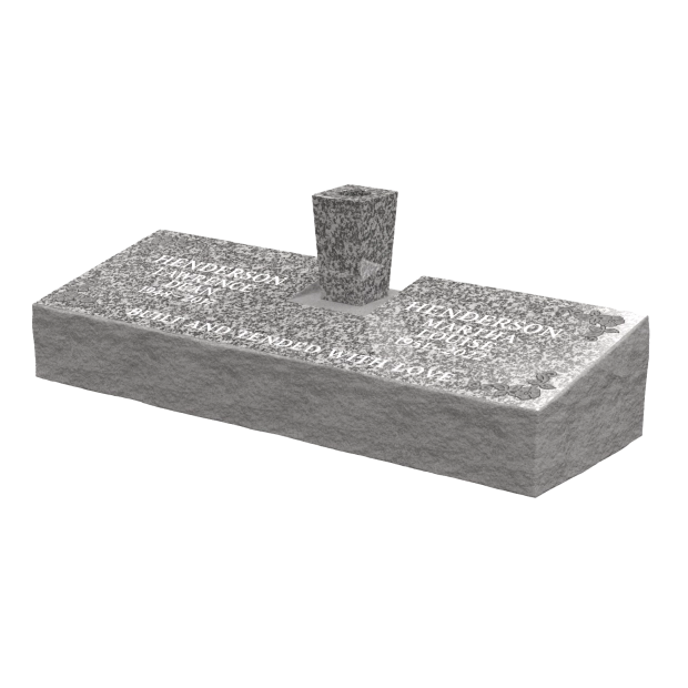 1401133 - Eleganter Schrägkopfstein mit floralen Gravuren