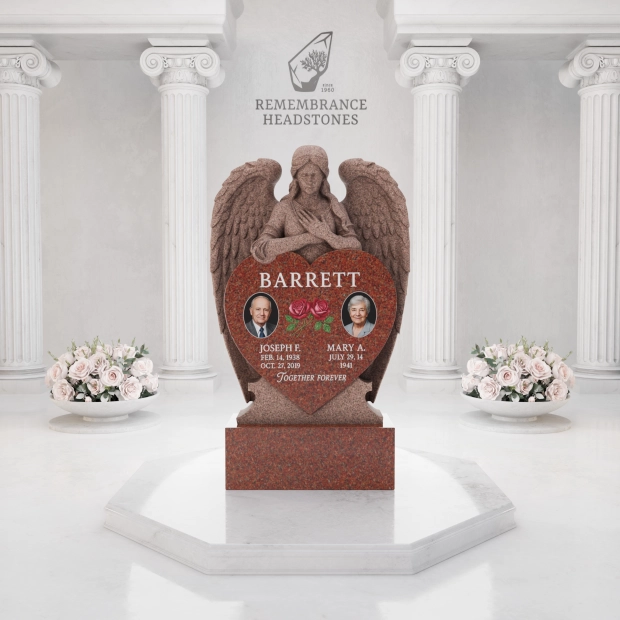 Luxury Companion Angel Heart Granite Memorial