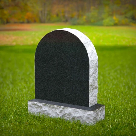 1579 - Classic Black Granite Headstone with "In Memory Of" Inscription - 7