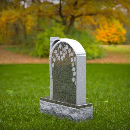 1516 - Granite Headstone with Weeping Willow Tree Design - 8