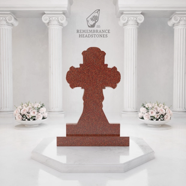 Luxury Orthodox Cross Granite Headstone