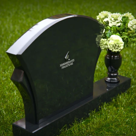 1267 - Unique Granite Headstone with Artistic Arch Design and Floral Vase – A Timeless Tribute - 37