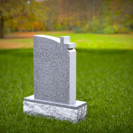 1499 - Granite Memorial Headstone with Cross and Vine Engraving - 6