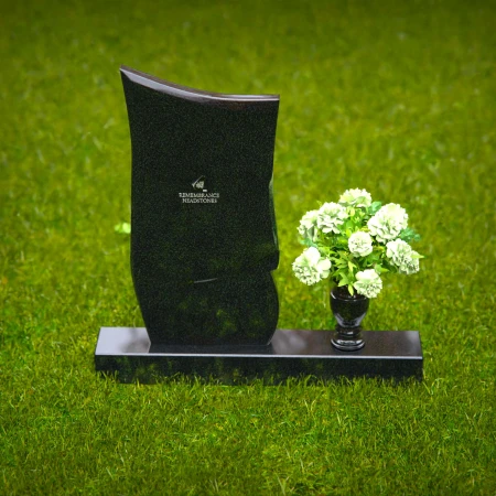 1375 - Modern Granite Headstone – Curved Elegance - 51