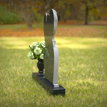 1236 - Heart-Shaped Angel Memorial Headstone - 10