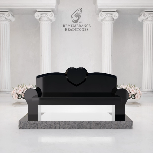 Luxury Companion Memorial Bench with Heart Accent