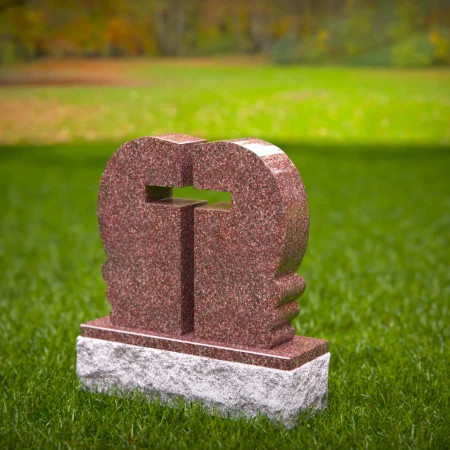 1395 - Heart-Shaped Christian Memorial Headstone with Cross Cutout - 5