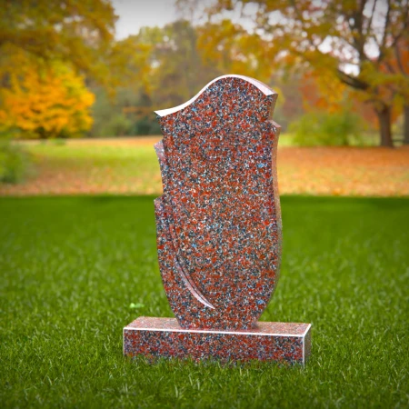 1507 - Modern Granite Headstone with Unique Curved Design