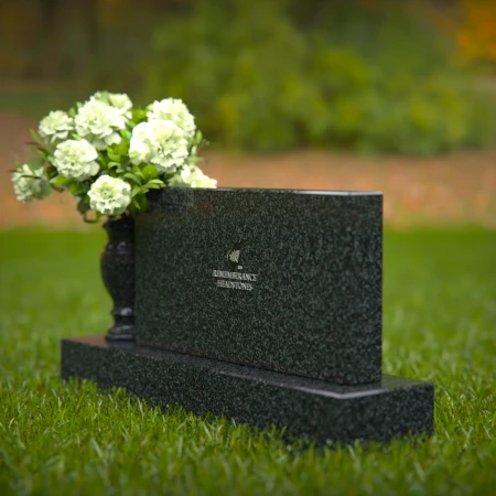 1274 - Elegant Granite Headstone with Flower Vase - Custom Memorial Design - 42