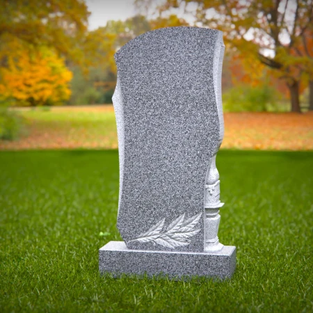 1534 - Elegant Granite Memorial Headstone with Sculpted Details