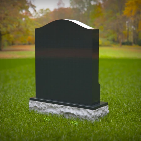 1409 - Elegant Black Islamic Headstone with Traditional Arabic & Urdu Inscriptions - 2