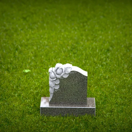 1399 - Floral Carved Memorial Headstone - 8