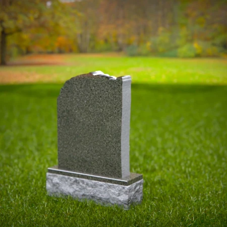 1472 - Nature-Inspired Granite Headstone with Engraved Vine and Leaves - 1