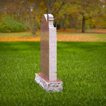 1502 - Granite Memorial Headstone with Architectural Dome Design - 2