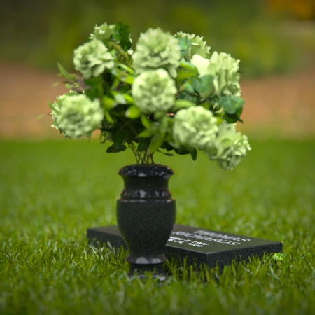 1271 - Compact Granite Headstone with Photo Inlay and Floral Vase – A Personalized Tribute - 54