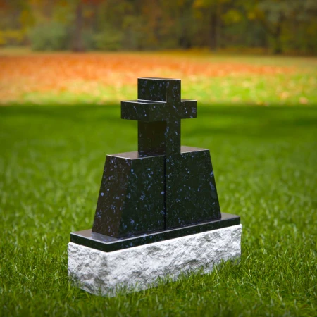 1756 - Modern Cross Memorial Headstone – A Symbol of Faith and Strength - 3