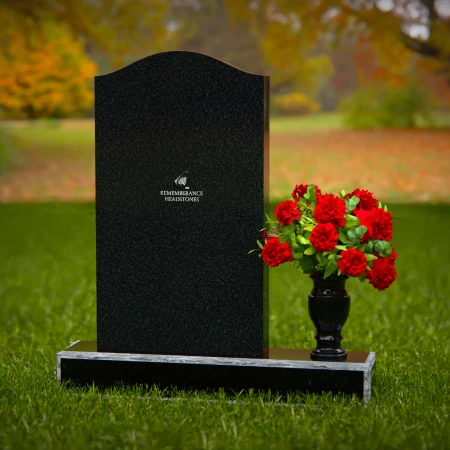 1315 - Classic Granite Headstone with Arched Top and Flower Vase - 54