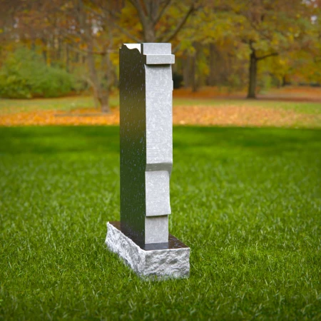 1498 - Granite Memorial Headstone with Cross and Draped Cloth Design - 5