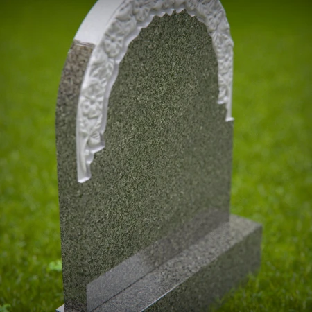 1427 - Elegant Memorial Headstone with Floral Arch Design - 3