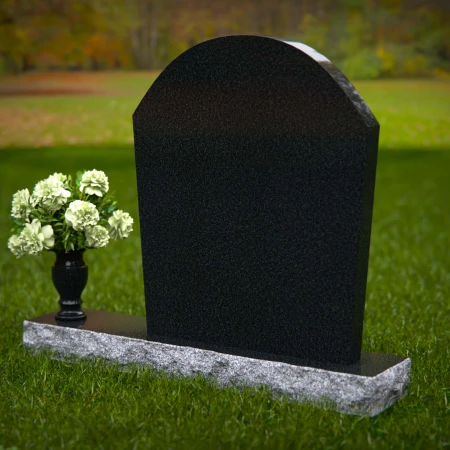 1319 - Arched Granite Headstone with Vase - 44