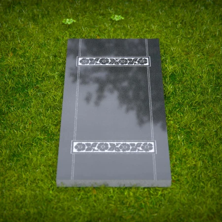 1635 - Elegant Granite Flat Grave Marker – Custom Memorial Headstone