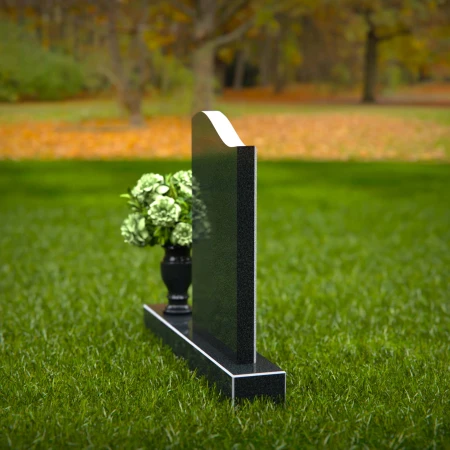 1340 - Graceful Curved Headstone with Elegant Design - 46