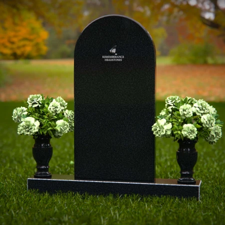 1254 - Elegant Granite Headstone with Arched Design - A Timeless Memorial