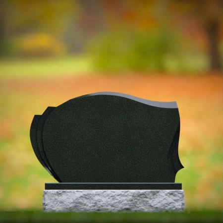 1746 - Elegant Wave-Edged Memorial Headstone – A Graceful Tribute