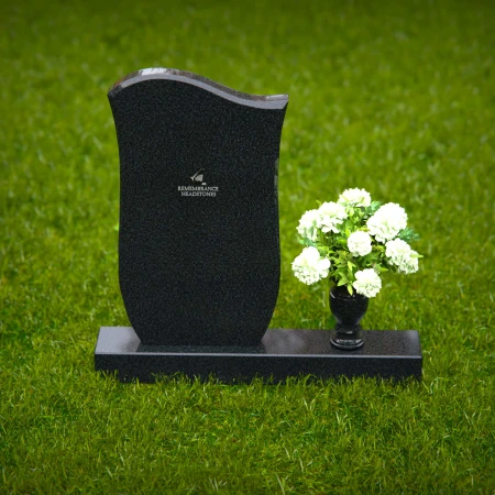 1346 - Modern Wave Design Headstone - 45