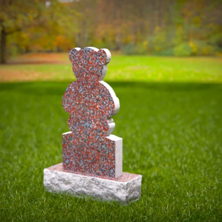 1484 - Adorable Teddy Bear Headstone with Heart Design - 7