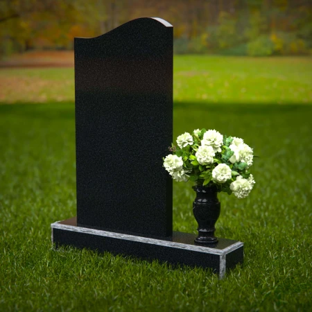 1367 - Modern Wave-Top Granite Headstone – A Timeless Tribute - 23