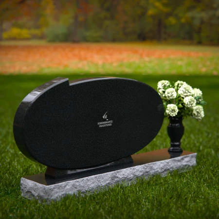 1351 - Oval Granite Headstone – Elegant & Timeless Memorial - 27