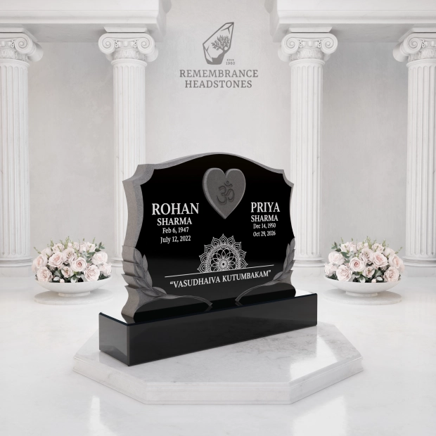 Luxury Hindu Companion Granite Headstone